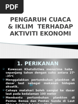 Pengaruh Cuaca Iklim Terhadap Aktiviti Ekonomi Pdf