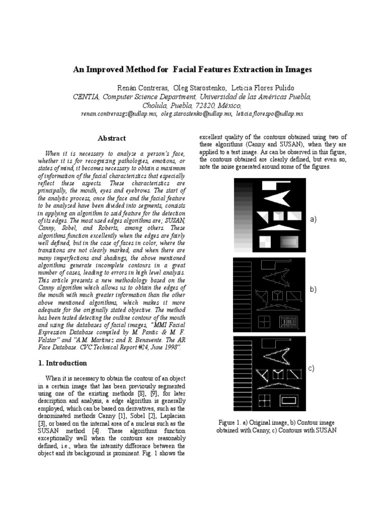 Enhanced Facial Feature Extraction Method | PDF | Contour Line | Algorithms
