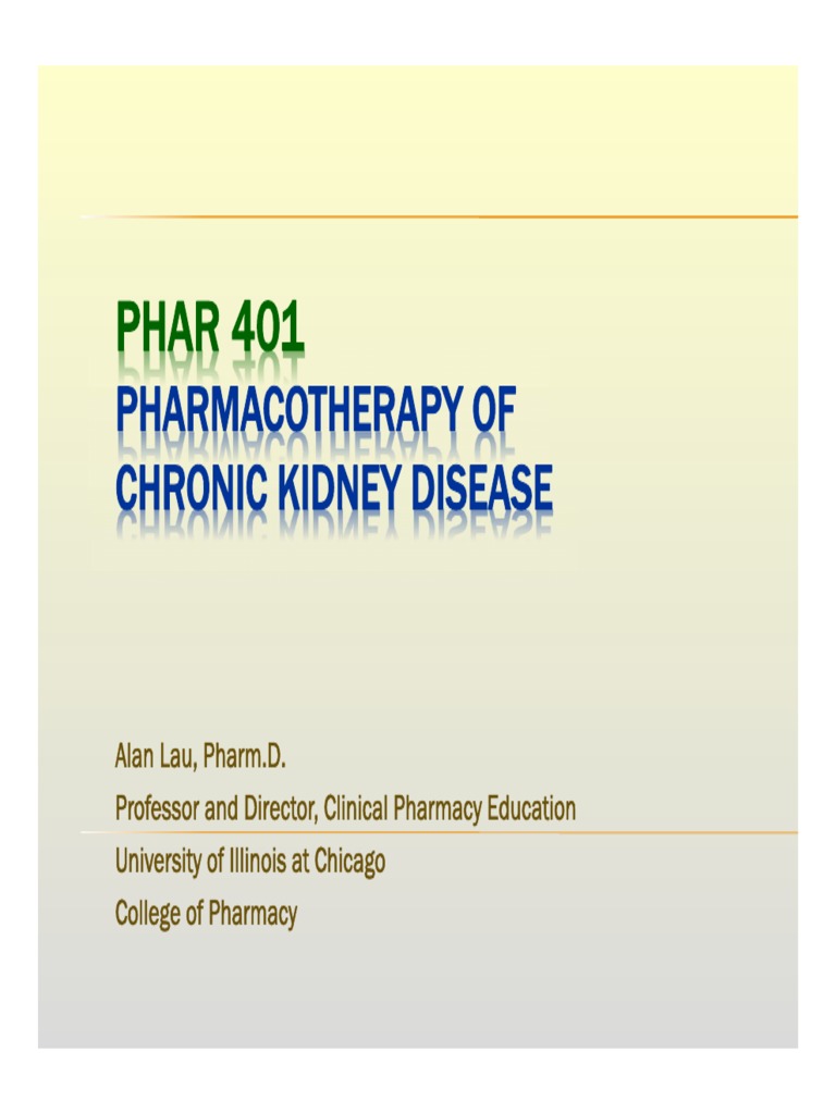 Week 1 PHAR401F16-CKD-1-Intro (160822) - BB | PDF | Chronic Kidney ...