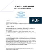 Toma de Muestras de Aguas Para Analisis Microbiologicos