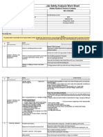 Job Safety Analysis Work Sheet: Arabian Pipeline & Services Company WR # K002849