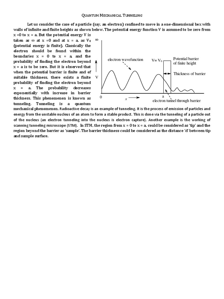 Quantum Tunneling | PDF | Quantum Tunnelling | Scanning Tunneling ...