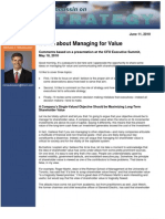 It's All About Managing For Value: June 11, 2010