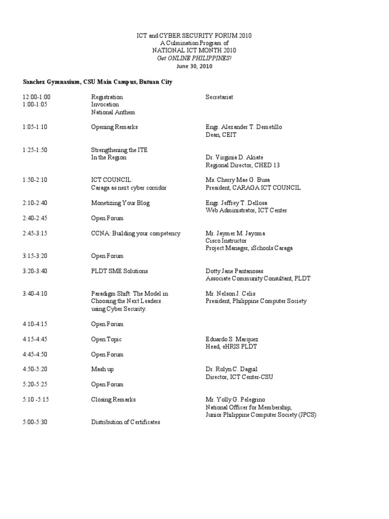 Ict and Cyber Security Forum 2010 | PDF | Cisco Systems | Computing