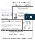 Be Kind and Courteous To Everyone in Your Path!: The First Grade Buck Report For The Week of January 17-20, 2017