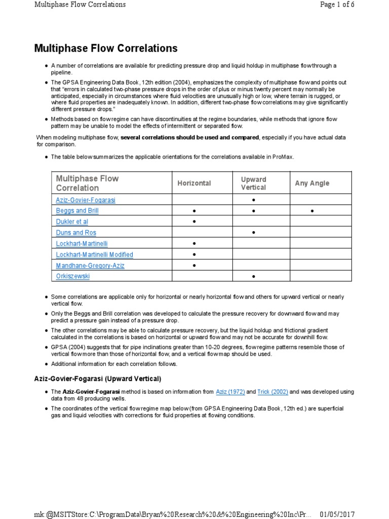Two phase flow regime correlations promax pdf fluid dynamics