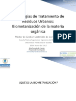 Biometanización de La Materia Orgánica