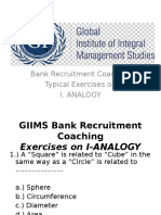 Bank Recruitment Coaching Typical Exercises On I. Analogy
