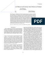 Social Diferentiation of Musical and Literary Taste Patterns in Finland