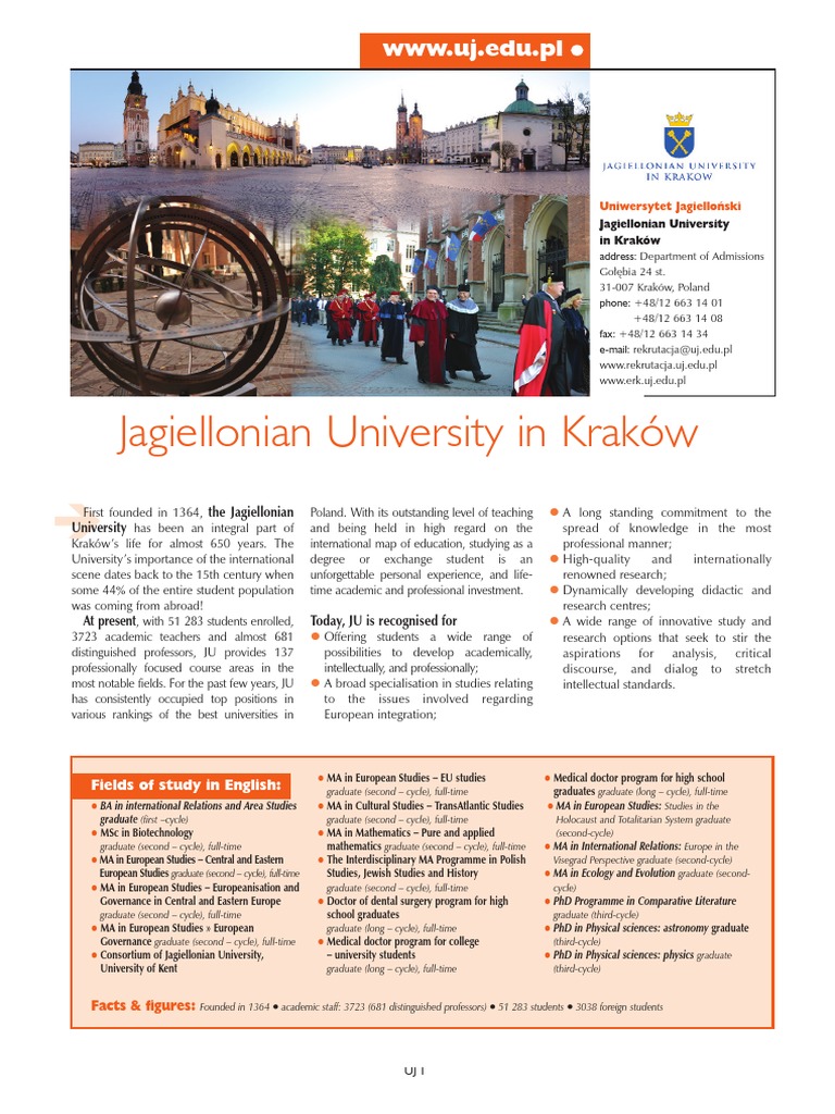 Jagiellonian University in Kraków Academic Degree Medical School