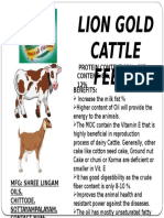 Lion Gold Cattle Feeds: Protein Content 25% Fat Content 8%, Fibre Content 12% Benefits