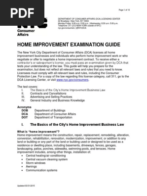 Home Improvement Business Exam Guide