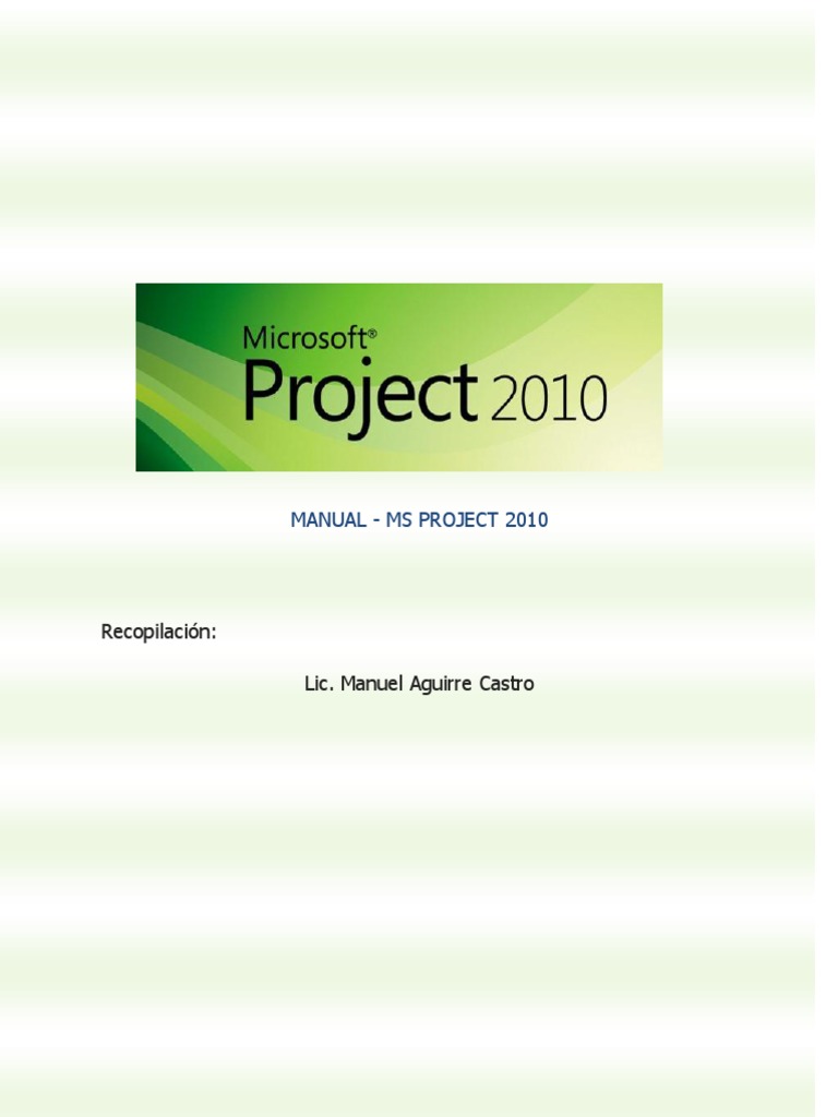 Manual MS Project 2010: Guía Completa | PDF | Formato de Documento ...