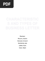 Characteristic S and Types of Business Letter