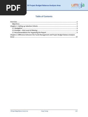 Umoja_Job Aid_BI Project Budget Balance Analysis Area_v2