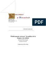 Políticamente Correcto': La Política de La Lengua y La Cultura