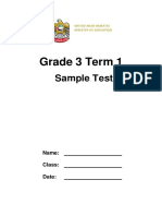 Grade 3 Sample Test