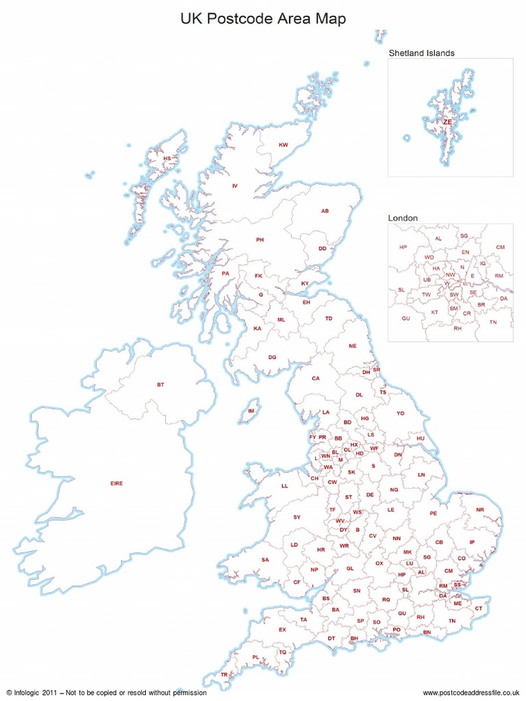 Postcode Area Map UK | PDF