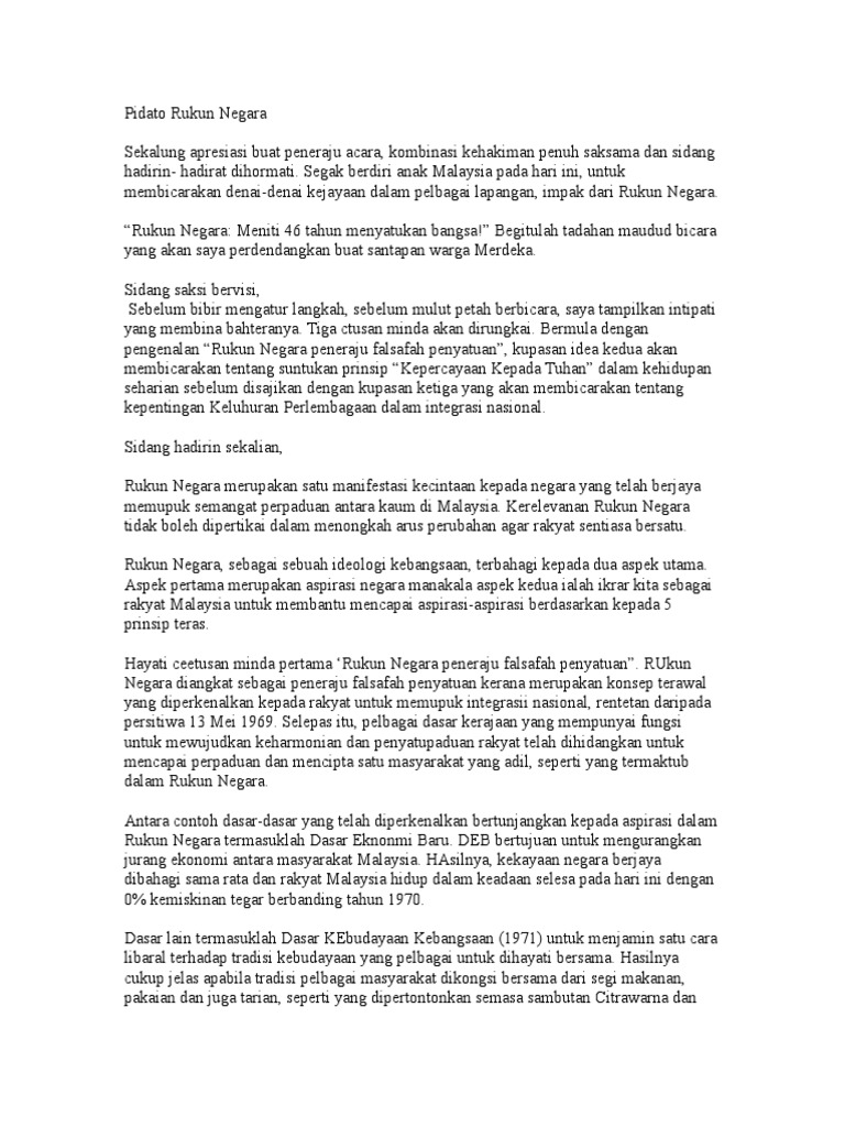 Pidato Rukun Negara Pdf
