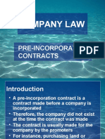 Pre Incorporation Contract