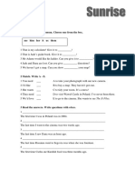 Sunrise Level 9 Lesson 2 Unit Test