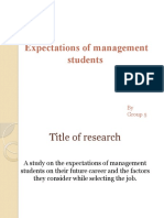 Expectations of Management Students: by Group 5