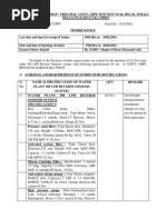 Name & Specification of Water Plant 500 LPH Reverse Osmosis System QTY Remark