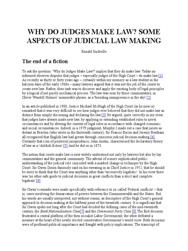 do judges make law or interpret law essay