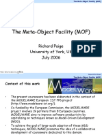 The Meta-Object Facility (MOF) : Richard Paige University of York, UK July 2006
