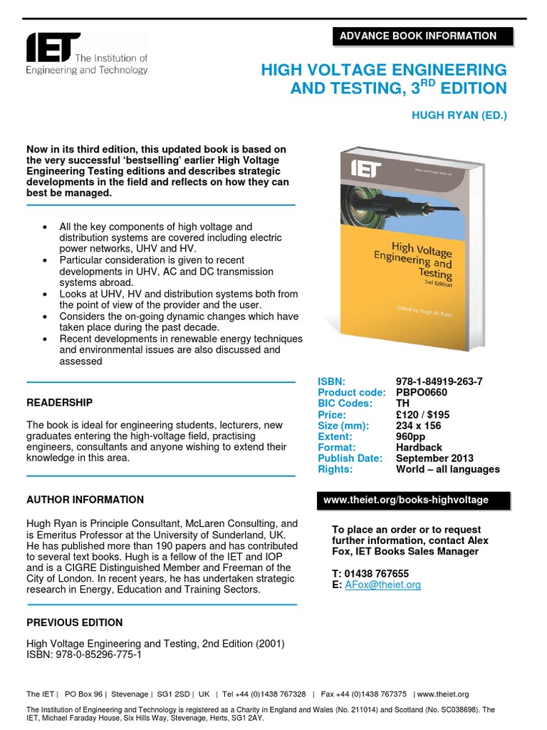 High Voltage Engineering and Testing | PDF | Art | Science & Mathematics
