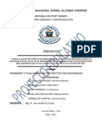 Proyecto: Curso Taller de Fortalecimiento de Las Capacidades Pedagógicas de Los Docentes Del Distrito de Yanacancha