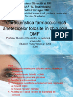 Caracteristica Farmaco-Clinică Anetezicelor Folosite În Chirurgia OMF