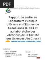 Rapport de Sortie Au LPEE Et Au Laboratoire de Vibrations - Casablanca