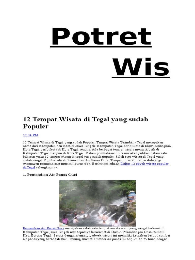 12 Tempat Wisata Di Tegal Yang Sudah Populer