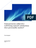 Entrepreneurs Subjective Well-Being and Job Satisfaction: Does Personality Matter?