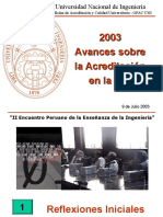 2003 Inicios de La Acreditacion en La UNI-Lima, Peru