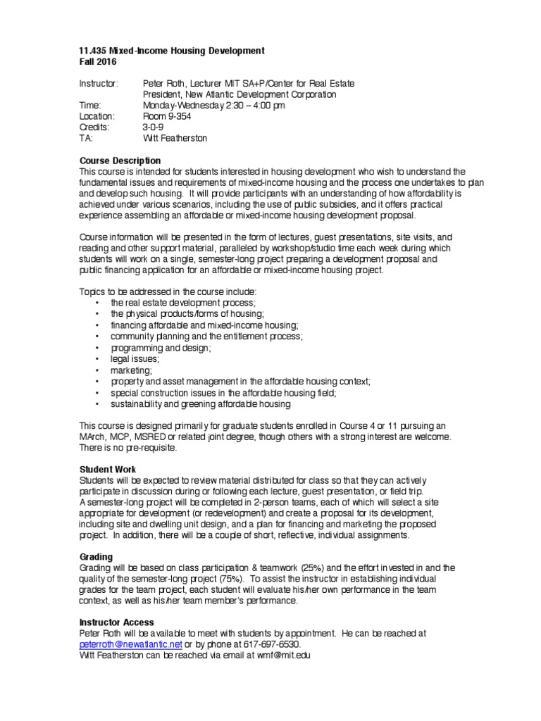 Housing Development PDF Affordable Housing Lecture