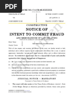 Notice of Intent to Commit Fraud