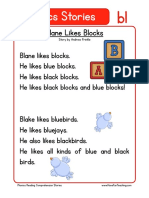 Phonics Story - Blane Likes Blocks