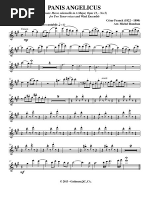 panis angelicus wind band pdf musique classique aerophones