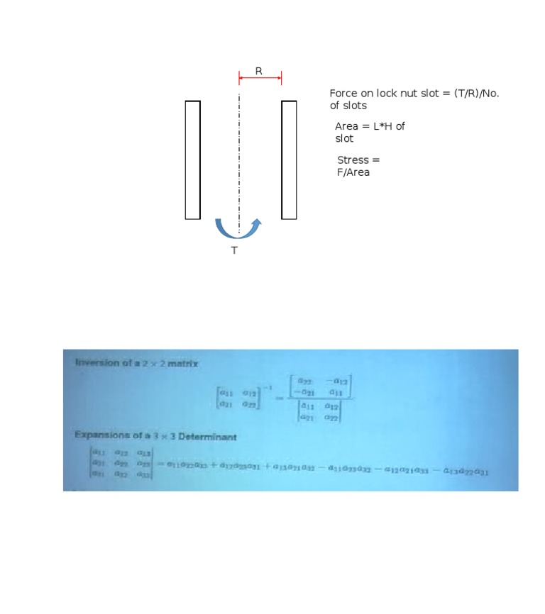 Lock Nut Slot Stress Calculation | PDF