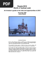 Russia 2010 Worth A Tactical Look: An Investor's Guide To The Risks and Opportunities in 2010