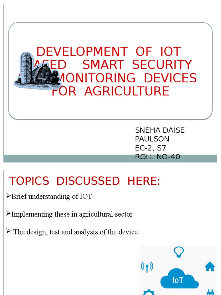 IoT-Based Smart Security in Agriculture | PDF | Raspberry Pi | Internet ...
