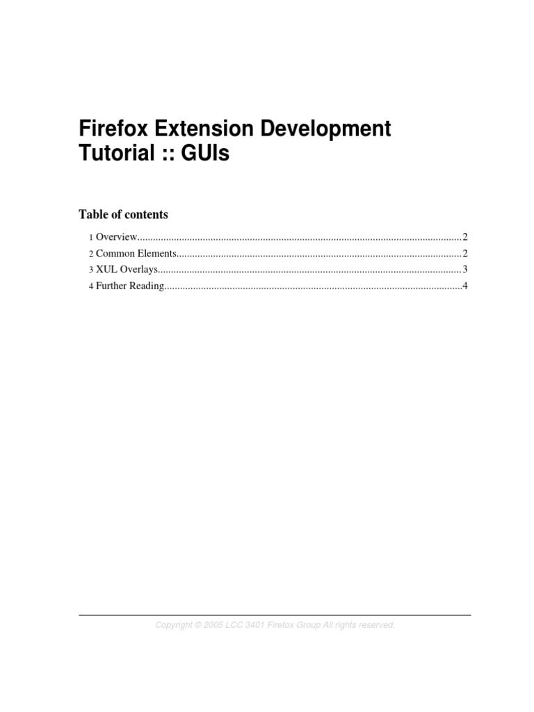 Firefox Extension Development Tutorial Guis PDF Graphical User