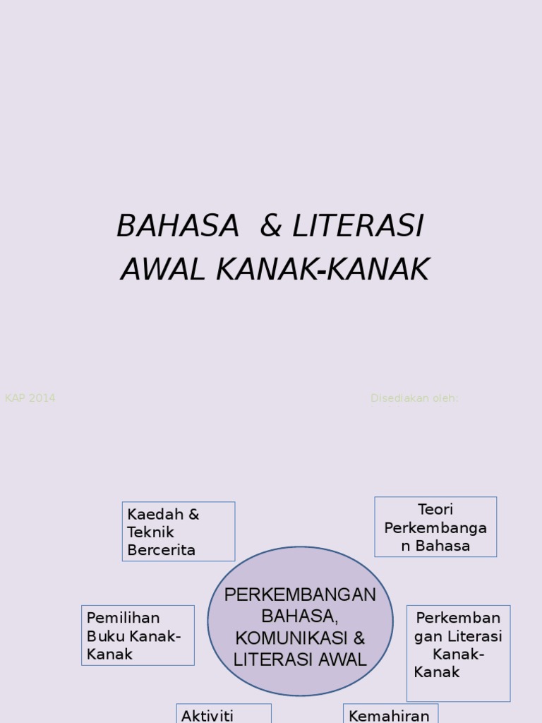 Bahasa Dan Literasi Awal Kanak-Kanak Bahasa