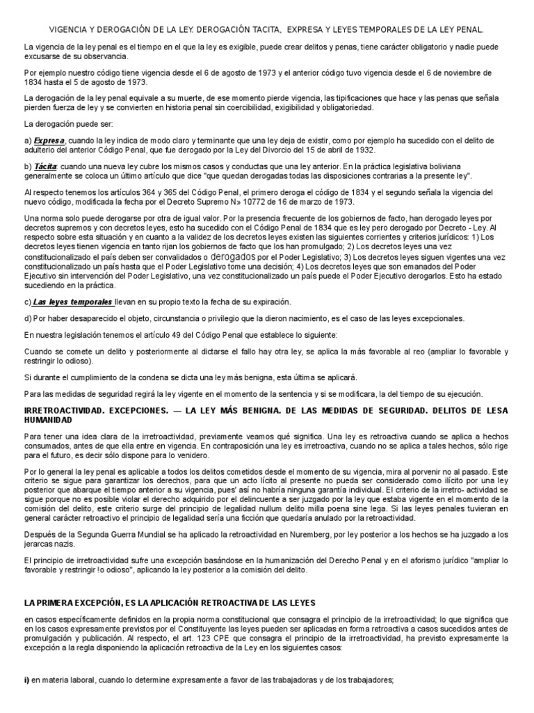 Vigencia y Derogación de La Ley | PDF | Extradición | Pena capital