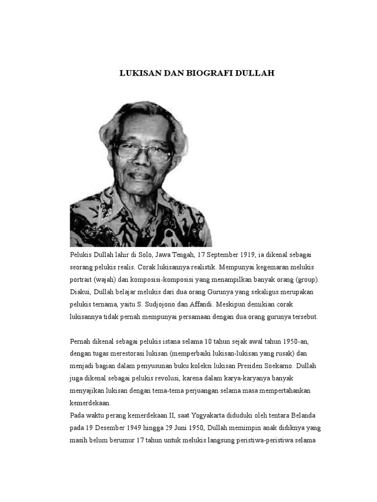 Pelukis Realis Dullah dan Karyanya | PDF | Sejarah | Klasik