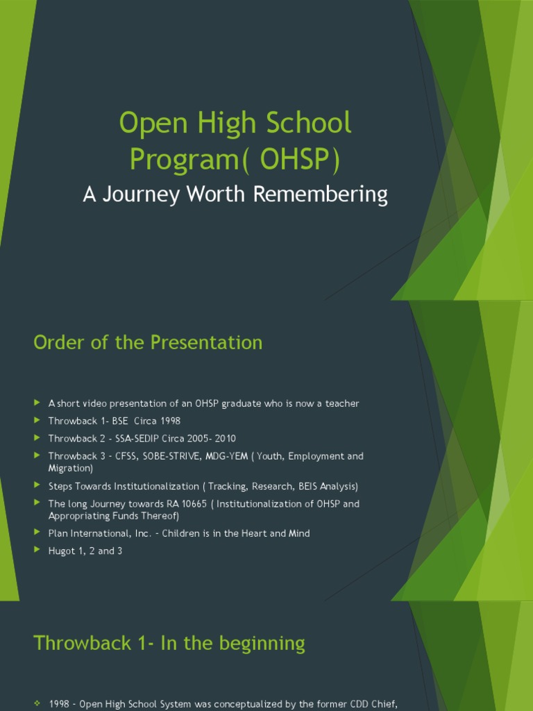 Open High School Program OHSP Human Rights Philippines