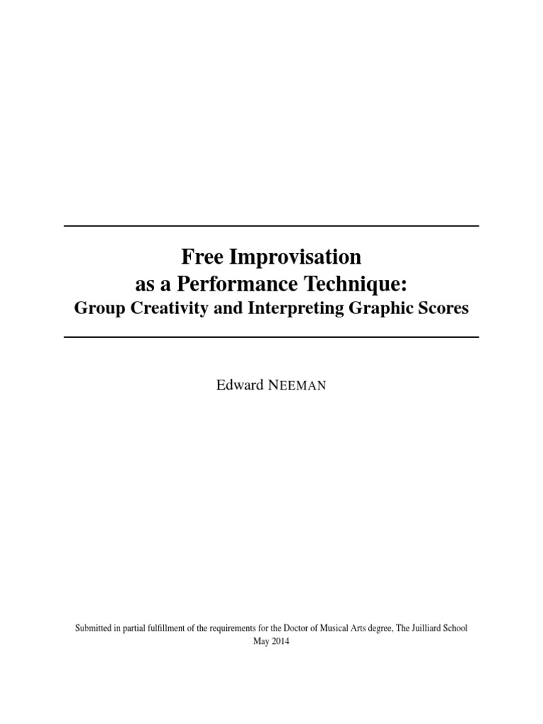 FreeImprovisationAsAPerformanceTechnique PDF | PDF | Musical ...