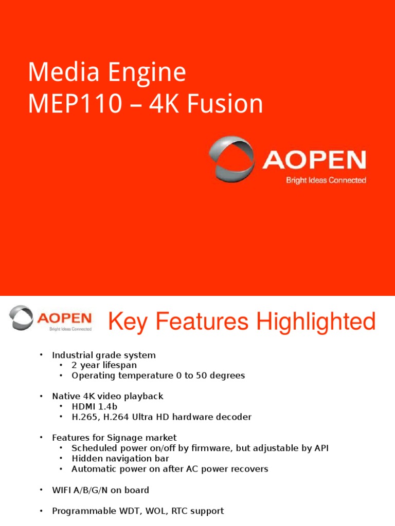 Media Engine MEP110 - 4K Fusion | PDF | Technology & Engineering